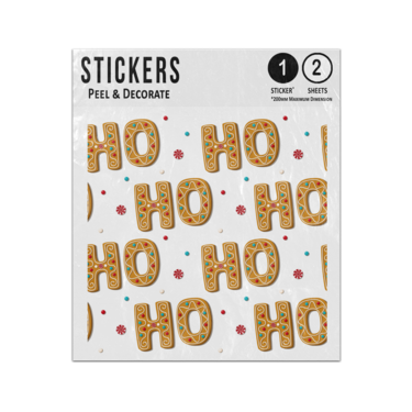 Picture of Christmas Gingerbread Ho Ho Ho Phrase Pattern Sticker Sheets Twin Pack