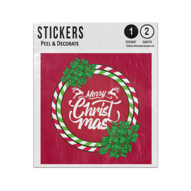 Picture of Merry Christmas Red Green Circle Shaped Holly Leaves Sticker Sheets Twin Pack