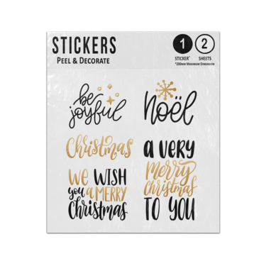 Picture of Christmas Sayings Be Joyful Noel Merry Wishes To You Sticker Sheets Twin Pack